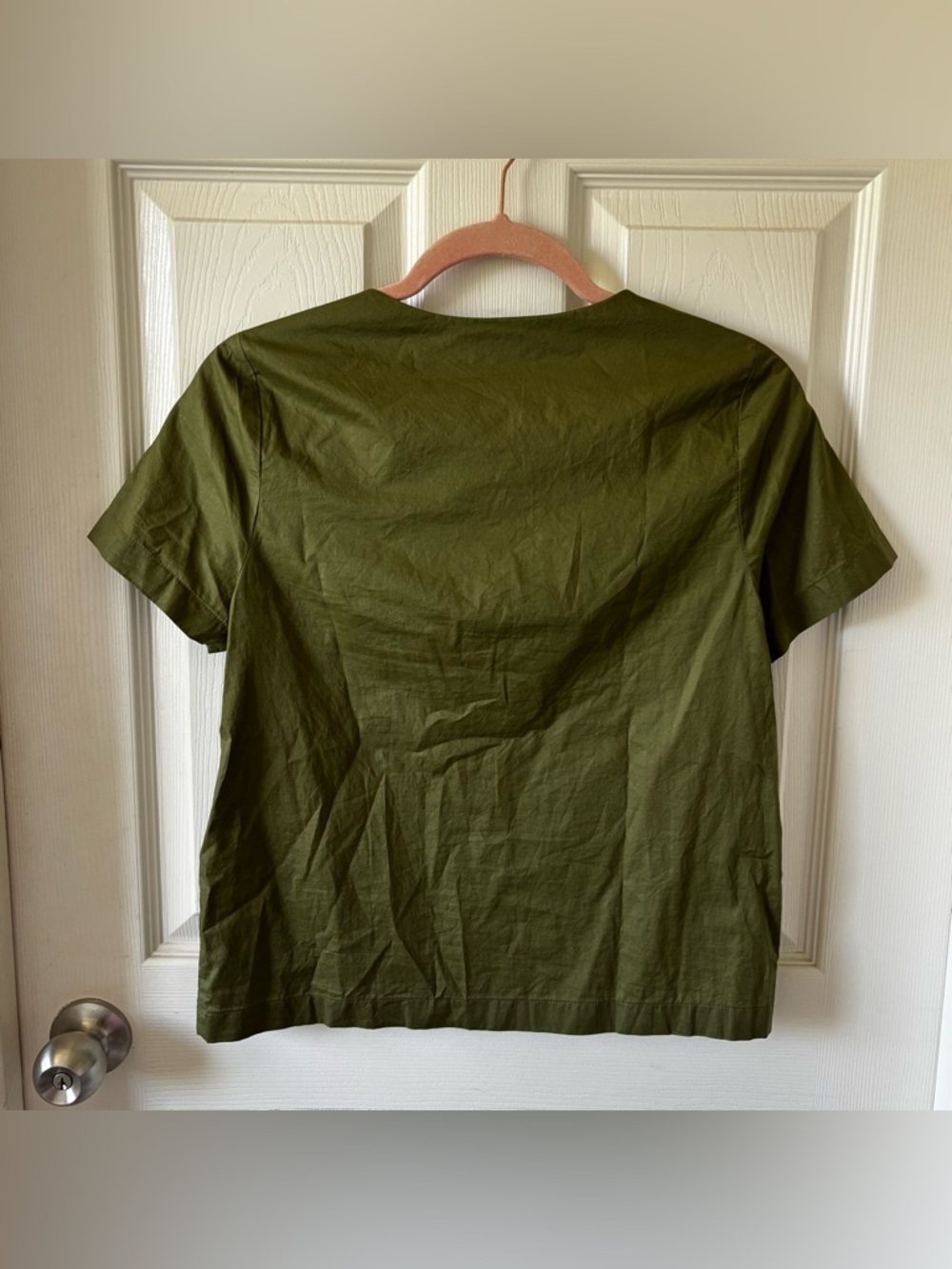 Saturday Olive Green Square Neck Short Sleeve Kate Spade Top - Picture 3 of 4